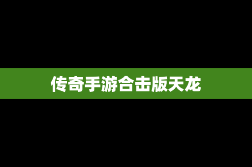 传奇手游合击版天龙