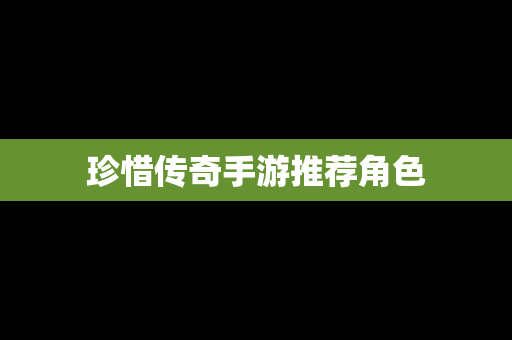 珍惜传奇手游推荐角色