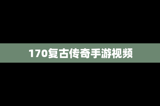170复古传奇手游视频