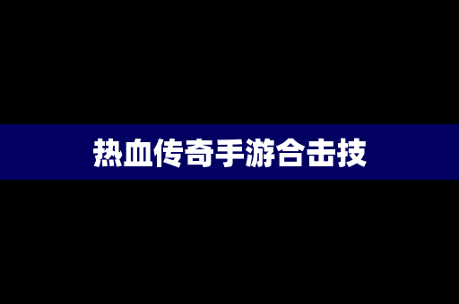 热血传奇手游合击技