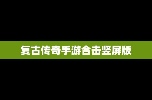 复古传奇手游合击竖屏版