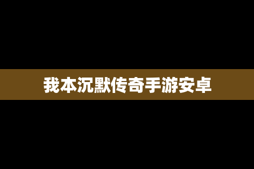 我本沉默传奇手游安卓