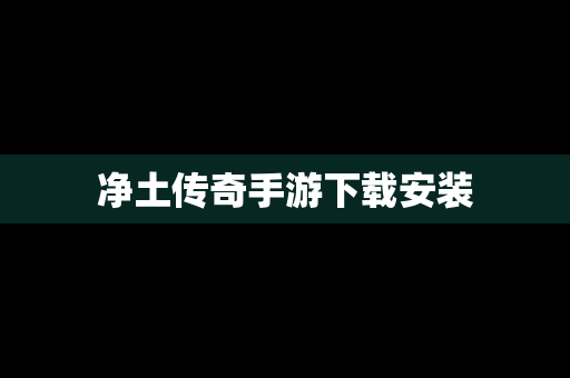 净土传奇手游下载安装