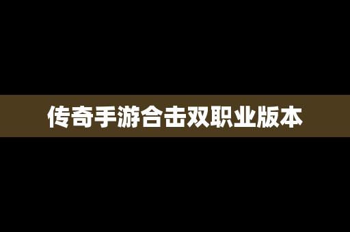 传奇手游合击双职业版本