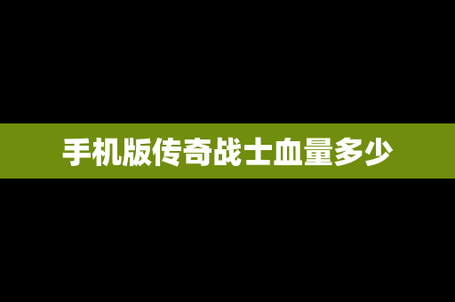 手机版传奇战士血量多少