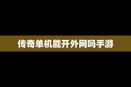 传奇单机能开外网吗手游