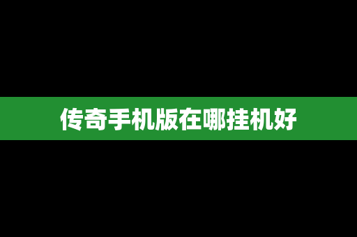 传奇手机版在哪挂机好