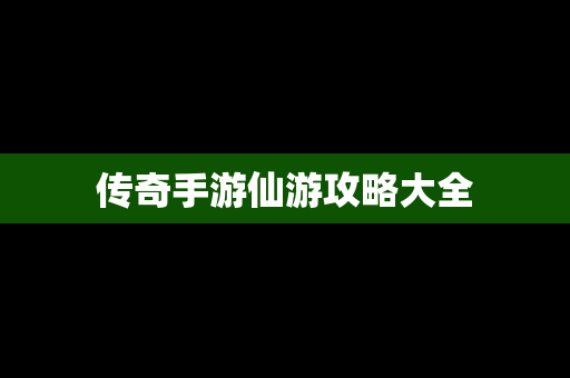 传奇手游仙游攻略大全