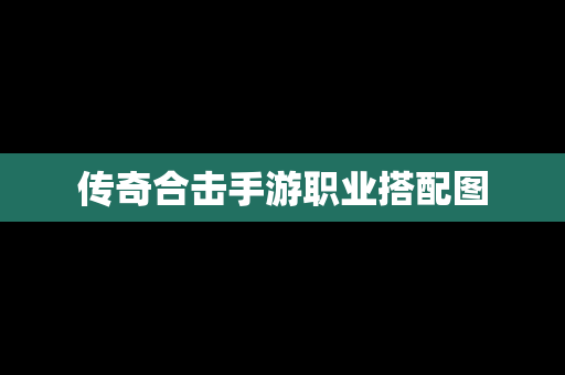 传奇合击手游职业搭配图
