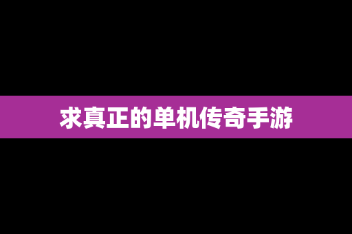 求真正的单机传奇手游