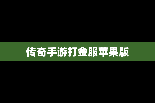 传奇手游打金服苹果版