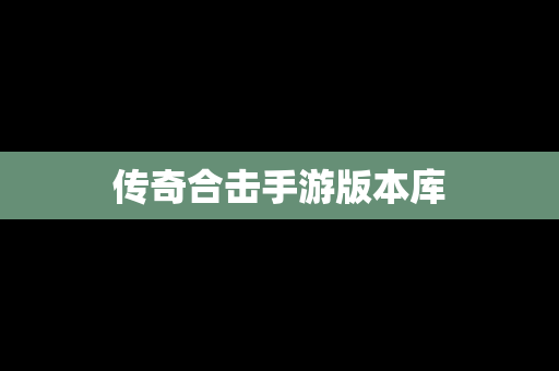 传奇合击手游版本库