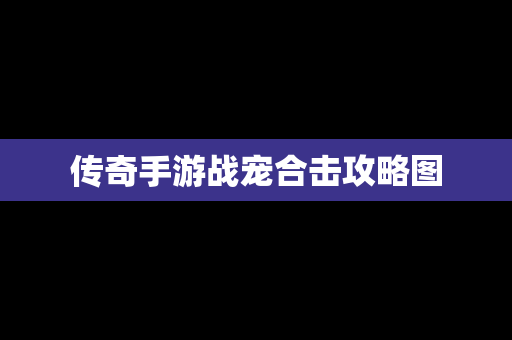 传奇手游战宠合击攻略图