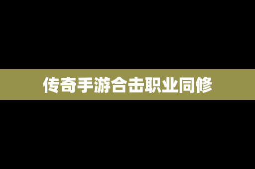传奇手游合击职业同修