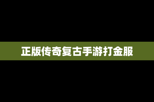 正版传奇复古手游打金服