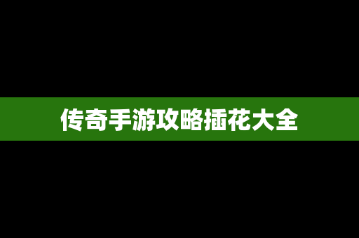 传奇手游攻略插花大全
