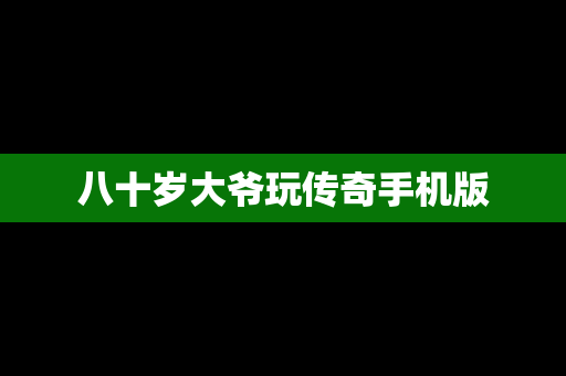 八十岁大爷玩传奇手机版