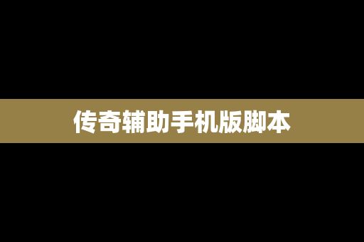 传奇辅助手机版脚本