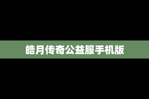 皓月传奇公益服手机版