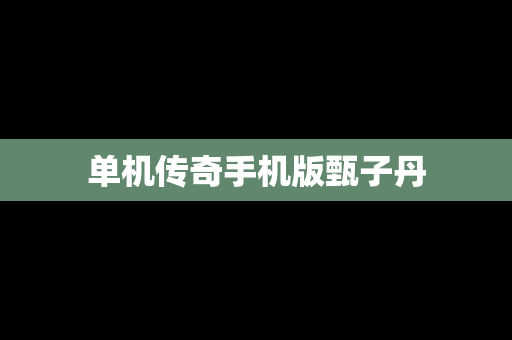 单机传奇手机版甄子丹