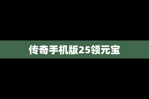 传奇手机版25领元宝