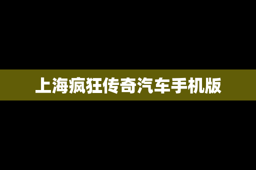 上海疯狂传奇汽车手机版