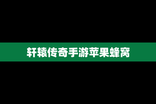 轩辕传奇手游苹果蜂窝