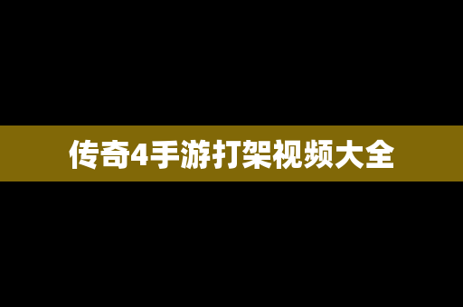 传奇4手游打架视频大全