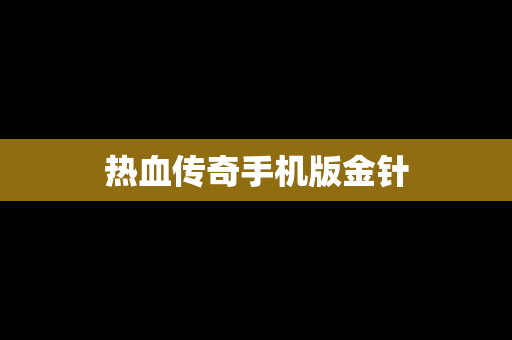 热血传奇手机版金针