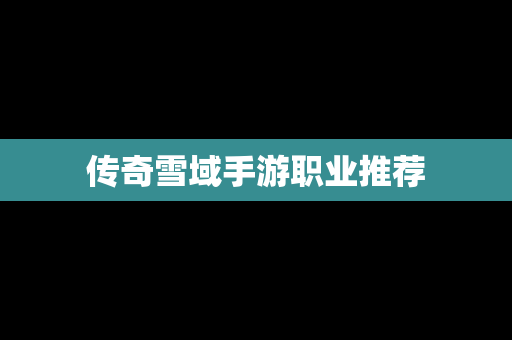 传奇雪域手游职业推荐